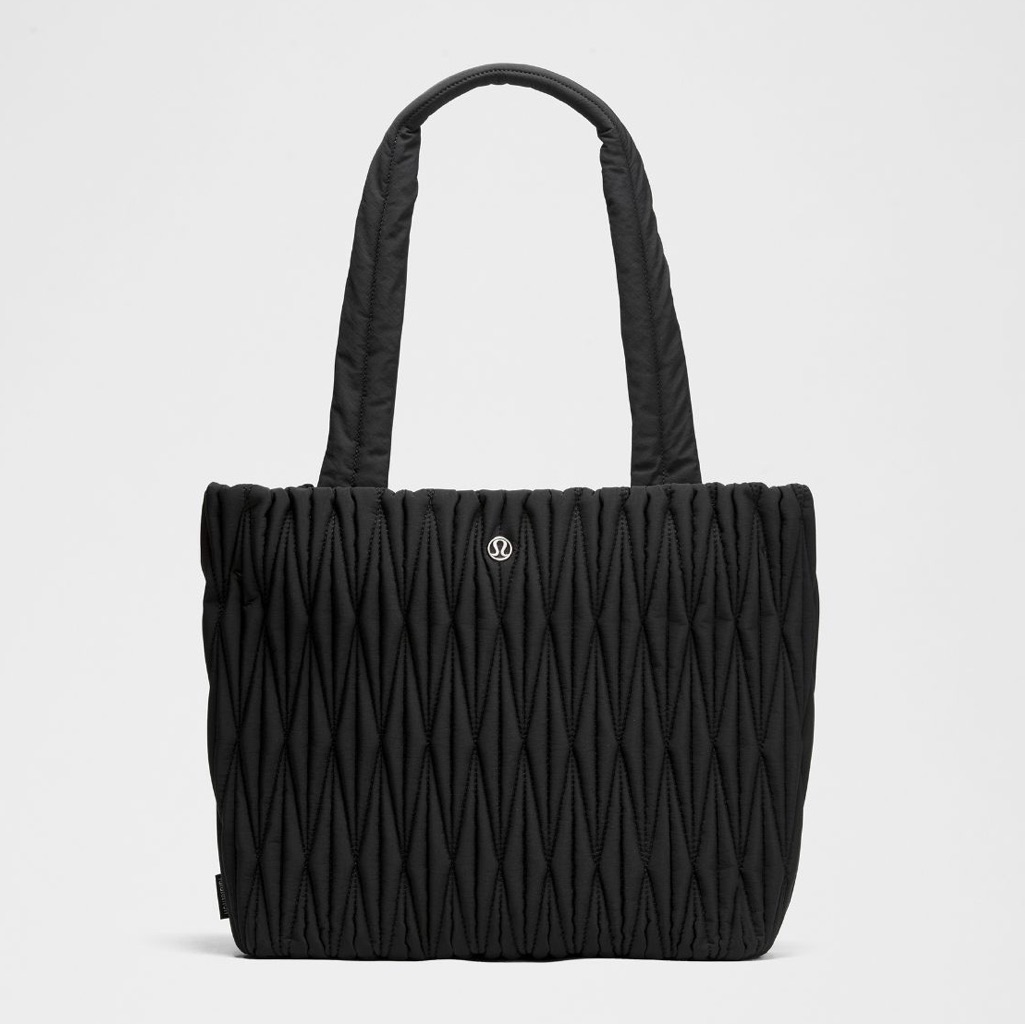 New Lululemon Diamond Quilt Tote Bag Handbag 14l Black